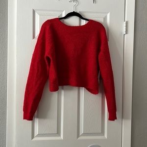 Red cropped sweater